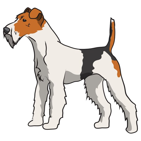Wire Fox Terrier Dog Decal, Dog Lover Decor Vinyl Sticker